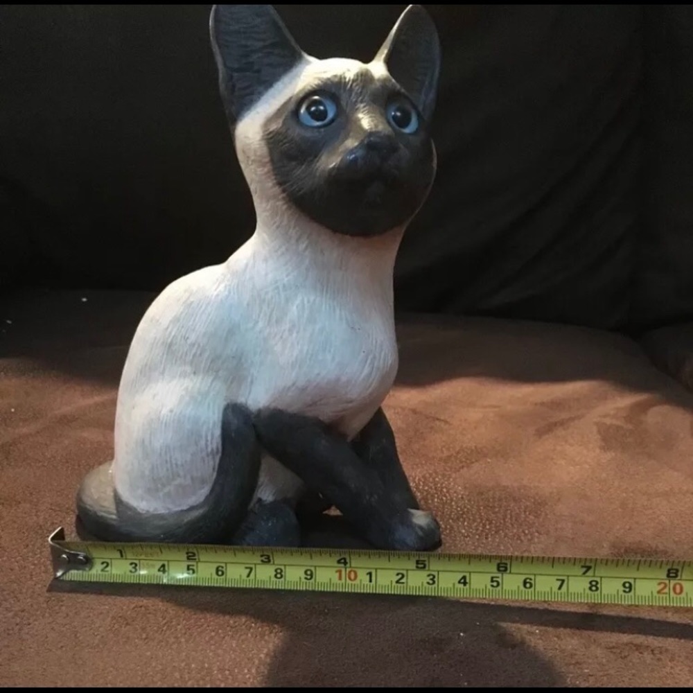 Big Siamese Blue Eyes “RMB” Homemade Figurine - Picture 3 of 6